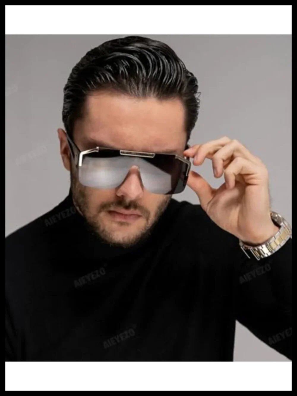 Oversized Square Sunglasses Flat Top Shield UV Protection Unisex